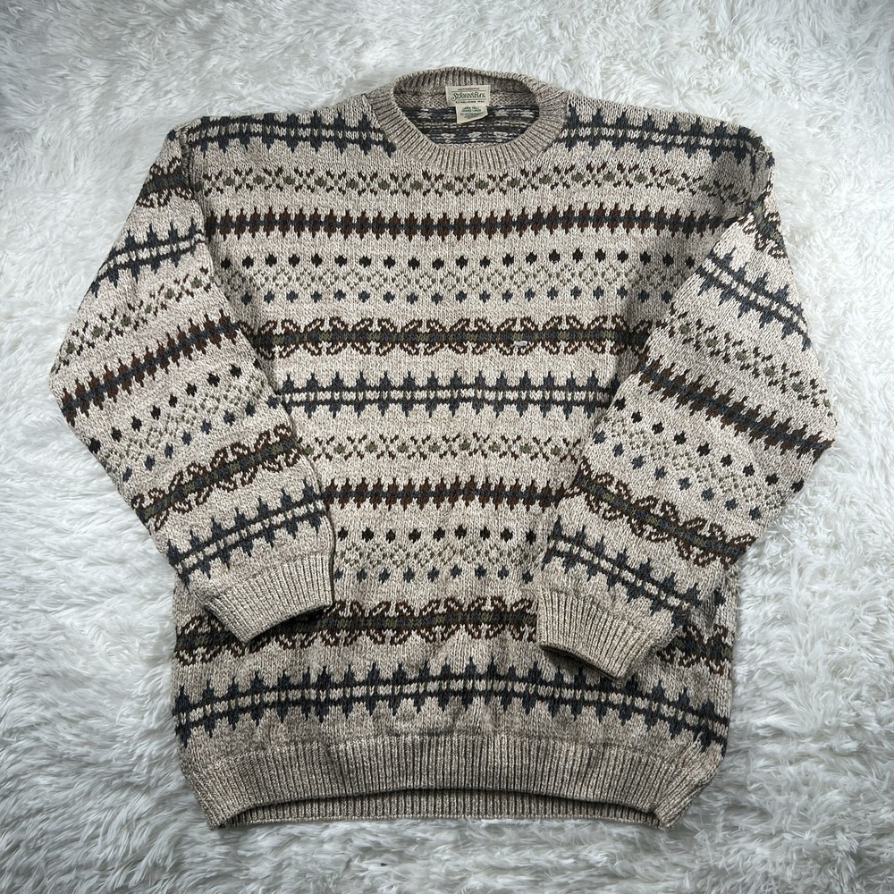 Vintage St John's Bay Sweater Men Large Tall 90s Grandpa Core Preppy USA Classic